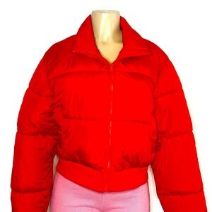 Charlotte Russe Bold Red Puffer Jacket